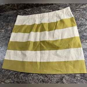 EUC J Crew stripe mini skirt. Linen/cotton blend. 16” long. size 6. No blemishes